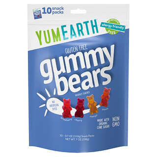 YumEarth דובוני גומי ללא גלוטן - 10 חטיפים בטעמים