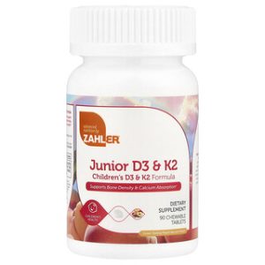 Zahler Junior D3 K2 אפרסק משמש- 90 טבליות לעיסה