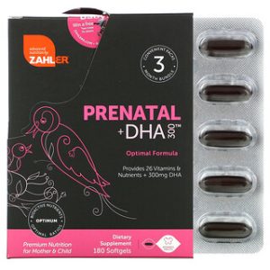 Zahler Prenatal + DHA - פורמולה אופטימלית - 180 כמוסות