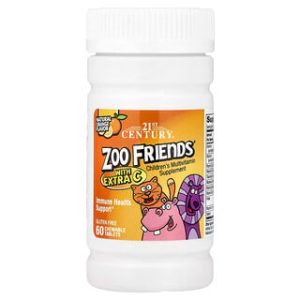 Zoo Friends® Extra C - ויטמין C טבעי לילדים - 60 טבליות