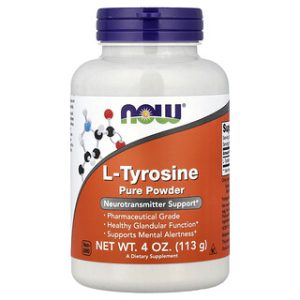 אבקת L-Tyrosine טהורה - NOW Foods , לשיפור ביצועים