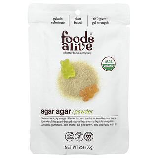 אבקת אגר-אגר Foods Alive - 56 גרם - טבעוני ובריא