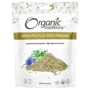 אבקת זרעי פשתן מונבטים Organic Traditions - 227 גרם