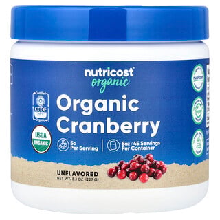 אבקת חמוציות אורגנית Nutricost - 227 גרם - ללא טעם