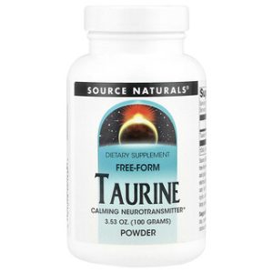 אבקת טאורין Source Naturals - 100 גרם - בריאות וכושר