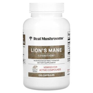 אבקת מיצוי פטריית Lions Mane - 120 כמוסות Real Mushrooms