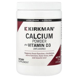 אבקת סידן Kirkman Labs עם ויטמין D3 - 454 גרם