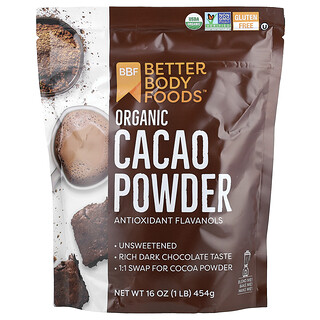 אבקת קקאו אורגנית BetterBody Foods - 454 גרם
