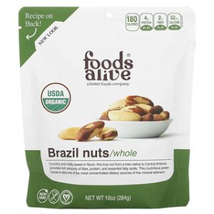 אגוזי ברזיל אורגניים Foods Alive - 284 גרם - שלמים