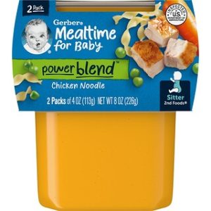 אוכל לתינוקות Gerber Power Blend - עוף ואיטריות 2 יח'