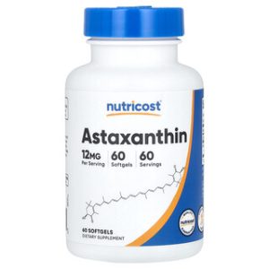 אסטקסנטין Nutricost 12 מ"ג - 60 כמוסות רכות - בריאות