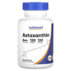 אסטקסנטין Nutricost 6 מ"ג - 120 כמוסות רכות - בריאות