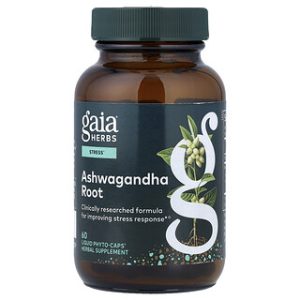 אשווגנדה Gaia Herbs - 60 כמוסות שורש לשיפור הבריאות