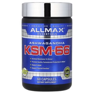 אשווגנדה KSM-66 ALLMAX - 60 כמוסות 300 מ"ג