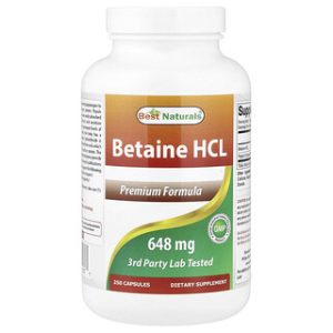 בטאין HCL 250 כמוסות - Best Naturals לעיכול תקין