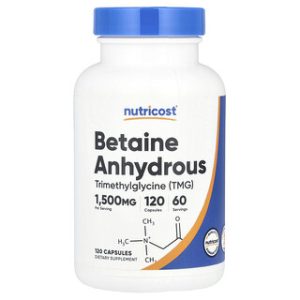 בטאין ללא מים Nutricost - 120 כמוסות 750 מ"ג