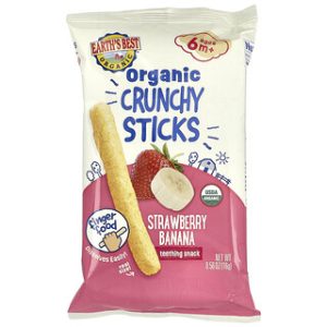 בייבי Crunch, חטיפי תות בננה אורגניים 6+ חודשים