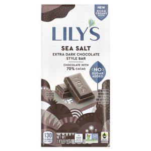 בר שוקולד מריר Lilys Sweets עם מלח ים - 70% קקאו