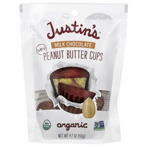 גביעי חמאת בוטנים אורגנית מיני שוקולד חלב - Justin's