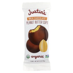 גביעי חמאת בוטנים אורגנית - שוקולד חלב Justin's