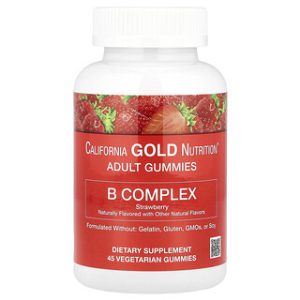 גומי B קומפלקס - California Gold Nutrition בטעם תות