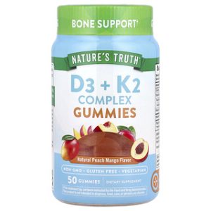 גומי D3+K2 בטעם אפרסק-מנגו - Nature's Truth