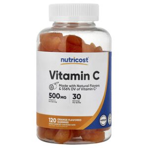 גומי ויטמין C Nutricost - בטעם תפוז - 120 יחידות