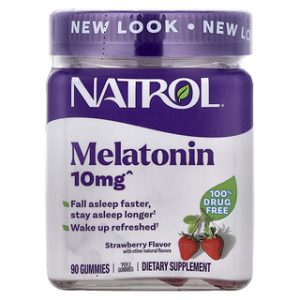 גומי מלונטין Natrol- תות 90 יחידות - לעזור בשינה