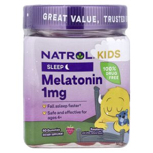 גומי מלניטון לילדים - Natrol - פטל - 60 יח'