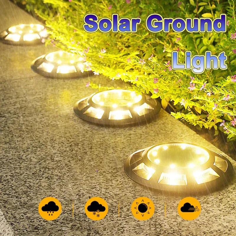 גופי תאורה סולאריים לגינה - 16 LED עמיד במים