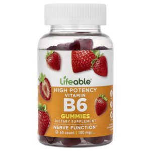 ג'לי ויטמין B6 בטעם תות- שדה , 60 יחידות , Lifeable