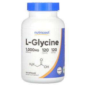 גליצין (L-Glycine) Nutricost - 120 כמוסות 1000 מ"ג