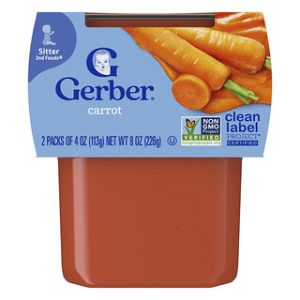 גרבר 2nd Foods- דייסת גזר לתינוקות 2 יחידות
