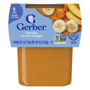 גרבר סטר- מחית בננה גזר מנגו - 2 יחידות