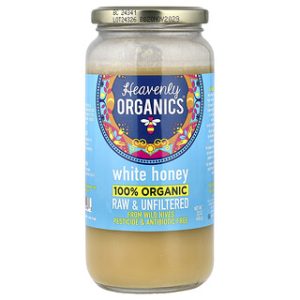 דבש לבן אורגני גולמי ומסונן - Heavenly Organics 624 גרם