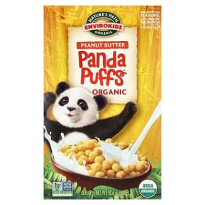 דגני בוקר אורגניים לילדים - חמאת בוטנים Panda Puffs