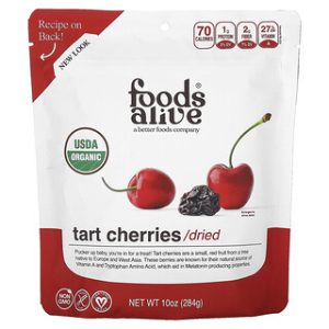 דובדבני טארט אורגניים מיובשים - Foods Alive 284 גרם