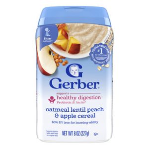 דייסת דגנים Gerber - שיבולת שועל עדשים אפרסק ותפוח