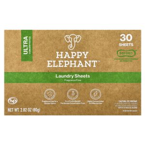 דפי כביסה ללא ריח Happy Elephant - 30 דפים