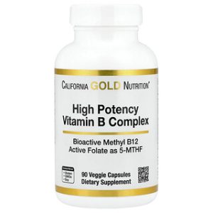 ויטמין B קומפלקס - California Gold Nutrition - 90 כמוסות