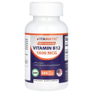 ויטמין B12 1000 מק"ג - טבליות מסיסות בטעם ברי - Vitamatic