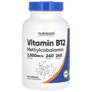 ויטמין B12 Nutricost- 2,000 מק"ג - 240 כמוסות