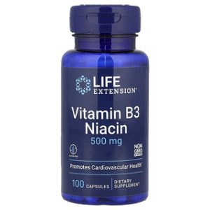 ויטמין B3 ניאצין 500 מ"ג - Life Extension - 100 כמוסות