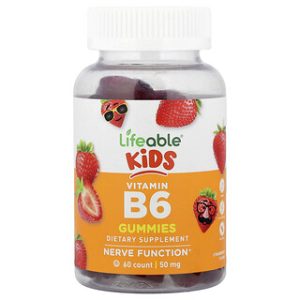 ויטמין B6 לילדים Lifeable - סוכריות גומי תות - 60 יח'