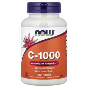 ויטמין C 1000 NOW עם רוזהיפ - 100 טבליות