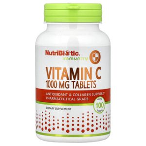 ויטמין C 1000 מ"ג , NutriBiotic , 100 טבליות טבעוניות