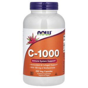 ויטמין C 1000 עם ביופלבנואידים NOW Foods - 250 כמוסות