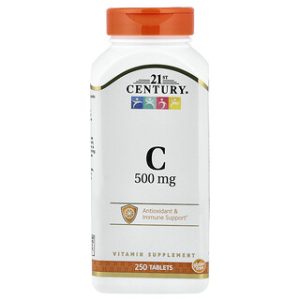 ויטמין C 500 מ"ג , 250 טבליות - 21st Century