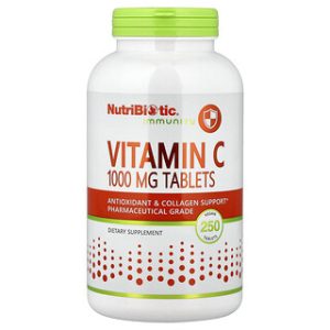 ויטמין C NutriBiotic 1000 מ"ג - 250 טבליות טבעוניות