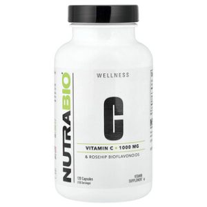 ויטמין C בתוספת רוזהיפ - 120 כמוסות NutraBio